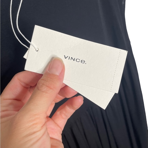 Vince | NWT Gathered Camisole Dress in Black XL - Picture 4 of 10